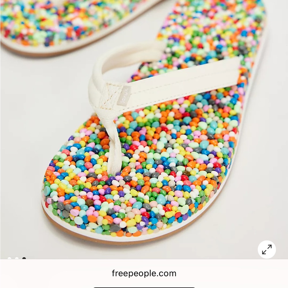 Sanuk Bubble crush rainbow flip flop sandals size 10